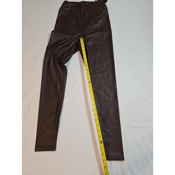 Offline By Aerie Real Luxe Faux Leather Leggings Brown Size M New - Picture 13 of 14